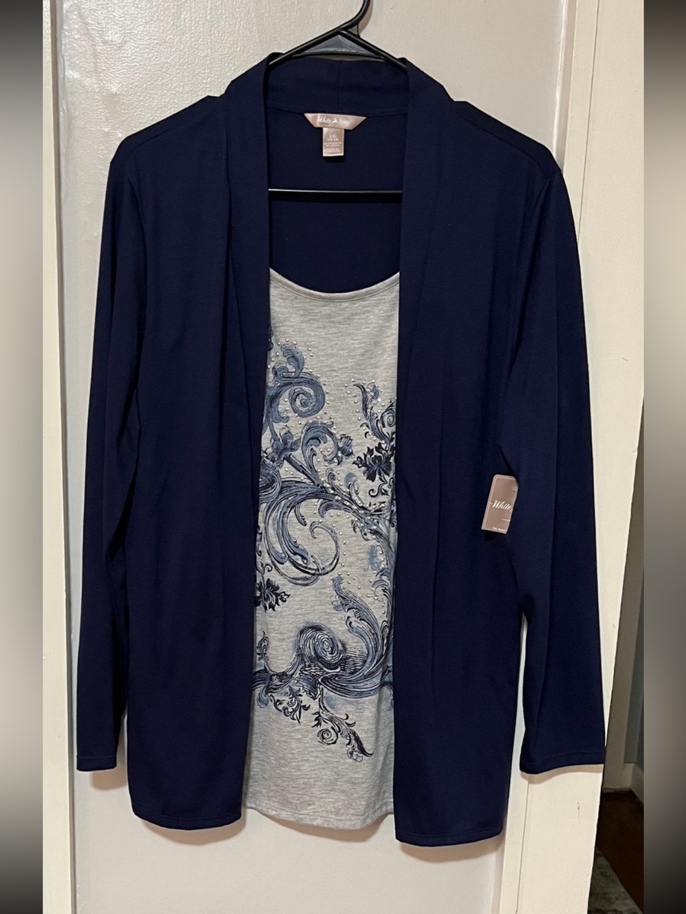 White Stag Navy Open-Front Women's Cardigan